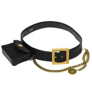 Chanel Black Lambskin Classic Flap Micro Bum Belt Bag 94A 194603